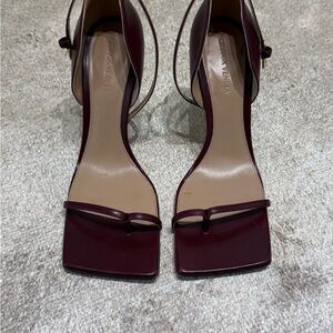 Bottega Burgundy Leather Sandals